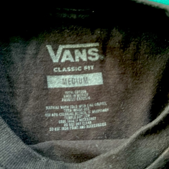 VANS Graphic Black Shirt W/Skull And Flowers Long Sleeve Graphic T-shirt  Size M - Picture 3 of 6